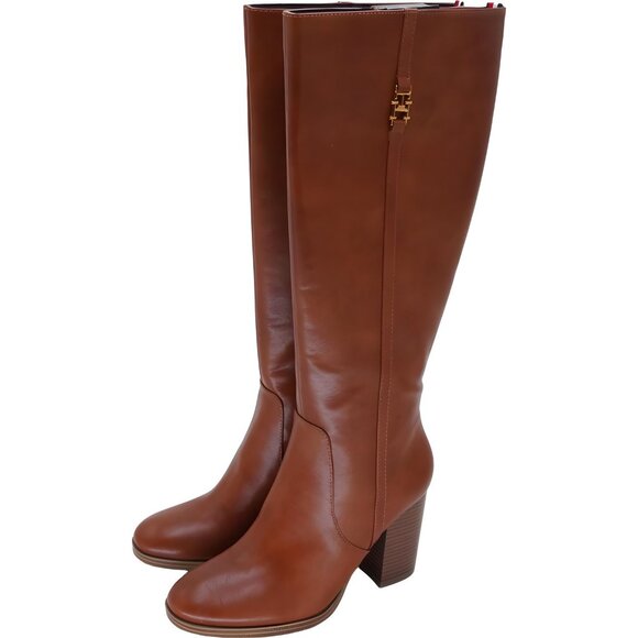 Tommy Hilfiger Ursy Tall Block Heel Boots Cognac Women's US 9.5M - Picture 2 of 6